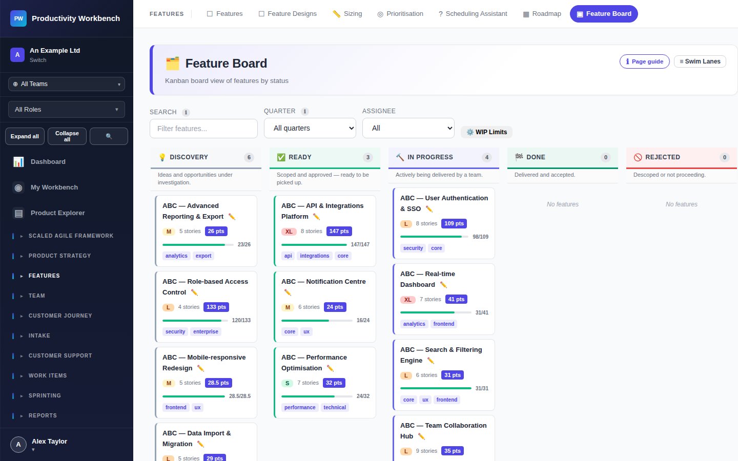 Feature Board kanban