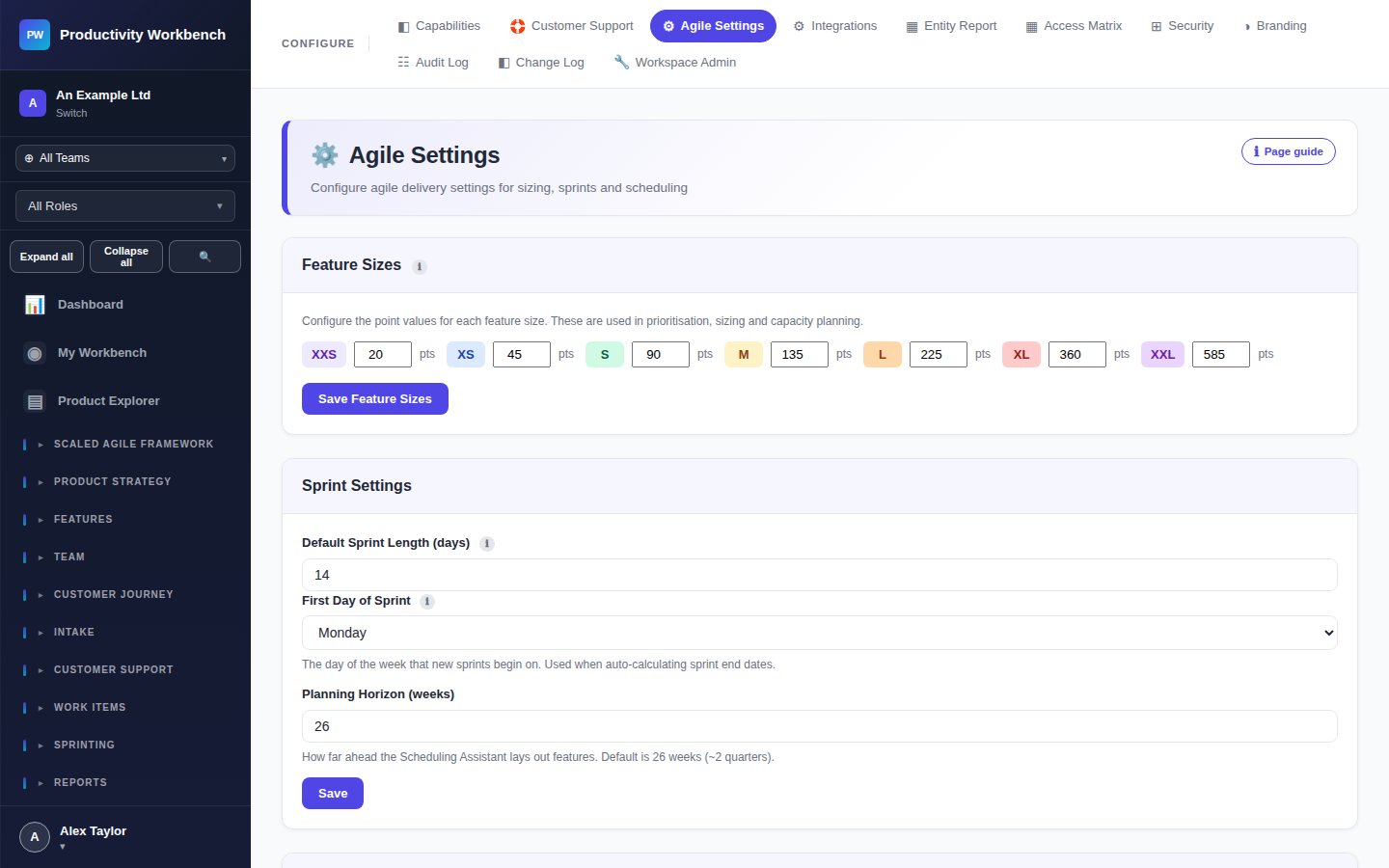 User Administration page